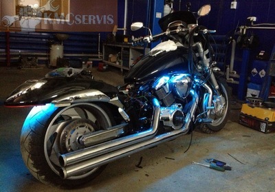 Установка светодиодной подсветки мотоцикла